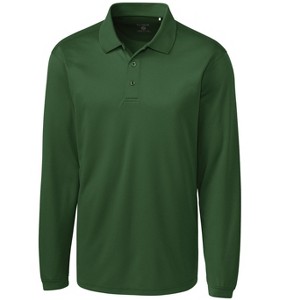 Clique Ice Pique Mens Long Sleeve Tech Polo - Bottle Green - 4X Large - 1 of 2