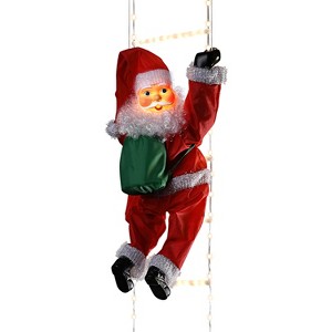 10 ft. Outdoor Animated Rope Ladder Climbing Santa - 1 of 4