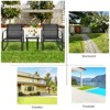 Tangkula Set of 3 Outdoor Bistro Furniture Set Patio Table & Chairs Set for Backyard Poolside Lawn Black - 4 of 4
