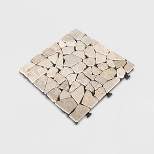 6pk Natural Travertine Stone Deck Tile Set - White - Courtyard Casual
