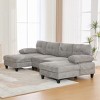 103" Extra-Large Chenille Sectional Sofa with Dual Chaise Lounges, U-Shaped Couch with Armrest Pillows for Living Room–The Pop Home - 3 of 4