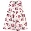 Hudson Baby Infant Girl Cotton Dress, Cardigan and Shoe 3pc Set, Rose - image 3 of 4