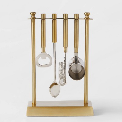 5pc Bar Tool Set With Stand Gold - Project 62™