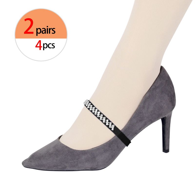 Allegra K Womens Elastic Shoe Ankle Straps Blink Detachable Shoe Strap Band for Heels, 4 of 5