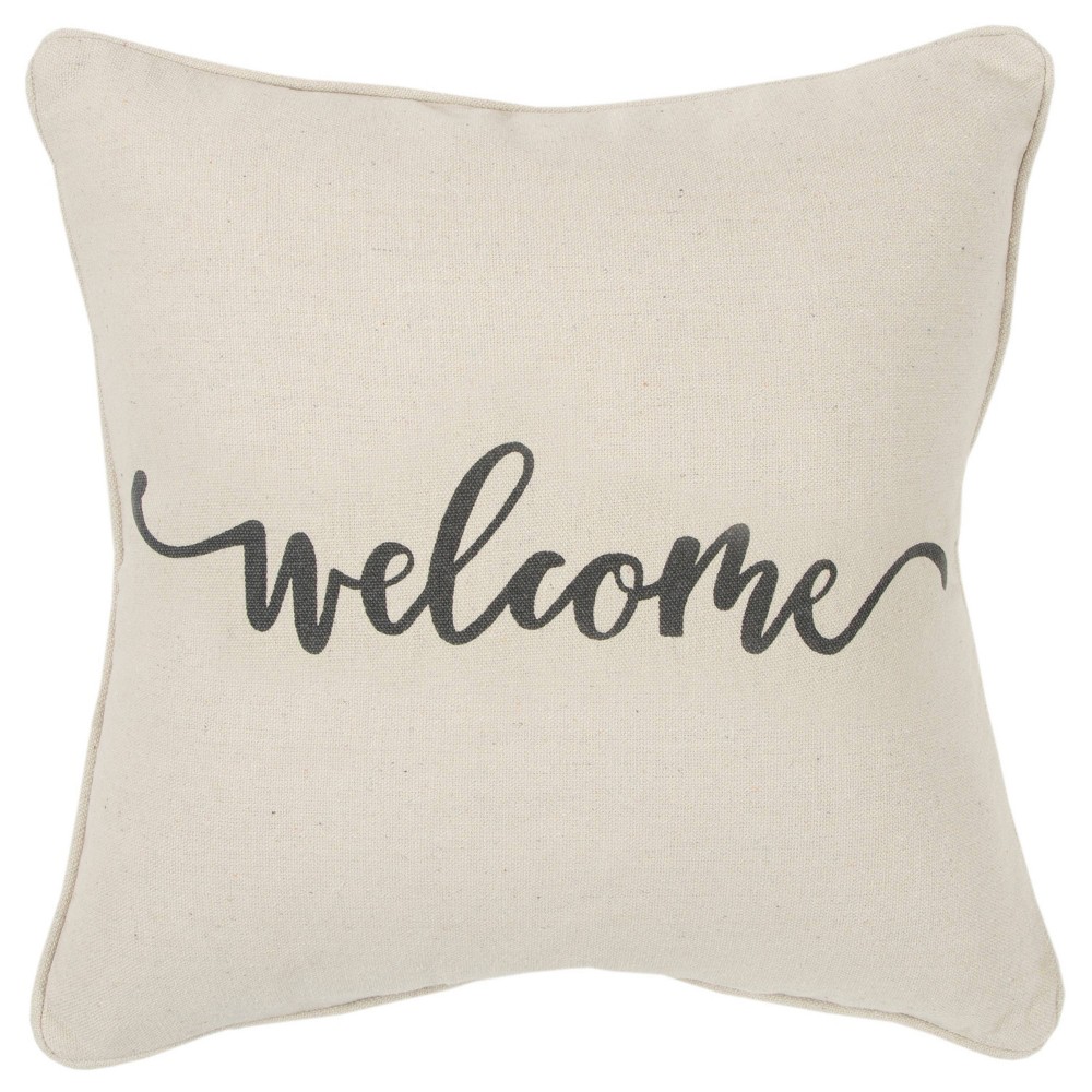Photos - Pillow 20"x20" Oversize Welcome Square Throw  Cover - Rizzy Home