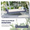 NicBex Twin Size Porch Swing Bed,Outdoor Swing Chair with Hemp Ropes,Patio Swing with Acacia Wood,Swing Sets for Backyard,Garden,Black - 4 of 4
