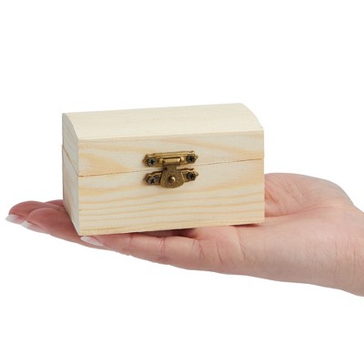 Rustic Pine Treasure Chest Craft Boxes 12-Pack