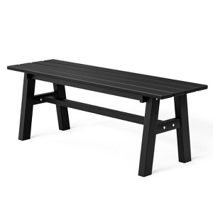 Karl Home | 47 In. HDPE Patio Bench with Metal Legs - 1 of 4