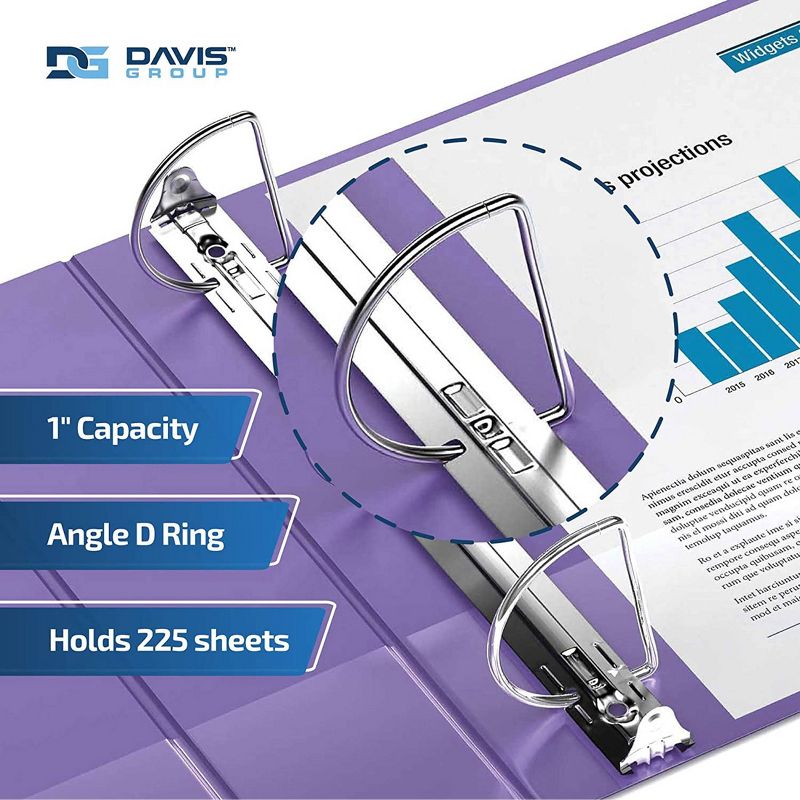 Davis Group 6pk 1&#34; Premium Economy D Ring Binders Purple, 3 of 9