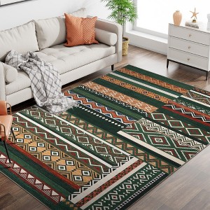 Garvee Area Rug for Living Room, Washable Rug Farmhouse Neutral Rug, Geometric Rug Low Pile Non-Slip Soft Rug for Dining Room Bedroom - 1 of 4