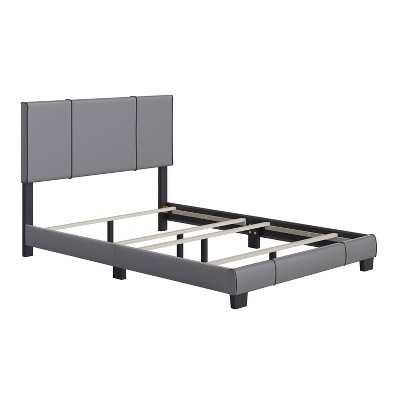 Lucena Faux Leather Upholstered Bed Frame Gray - Boyd Sleep Eco Dream