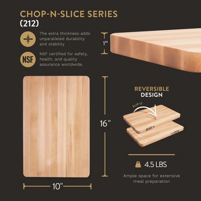 Maple Wood 16" x 10" Reversible Cutting Board with Eased Corners
