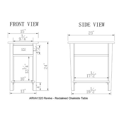 Eco-Friendly Reclaimed Wood Chairside Table with Storage - Natural Finish