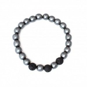 Plantlife Aromatherapy Bracelet - Hematite Stretch, Lava Rock & Natural Stone Jewelry for Essential Oil Diffusion & Wellness - 1 of 1