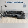 L-Shaped Sofa,Sleeper Sofa Couch,  Convertible Pull Out Sofa Bed with Storage, Modern Sectional Sofa for Living Room, Apartment, Grey - 4 of 4
