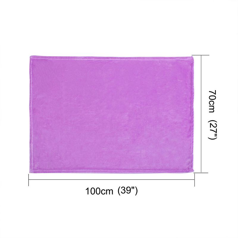 PiccoCasa 100% Polyester Soft Warm Fleece Plain Plush Bed Blankets 1 Pc, 3 of 7