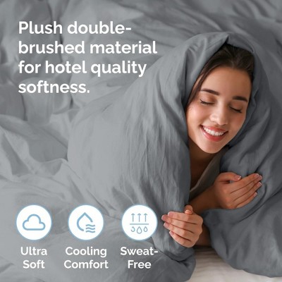Steel Blue Full Size Ultra Soft Microfiber Duvet Cover Set