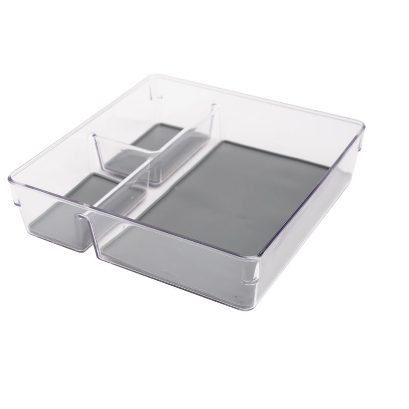 Lexi Home 3 Compartment Multi Purpose Square Acrylic Drawer Organizer, 1 of 6