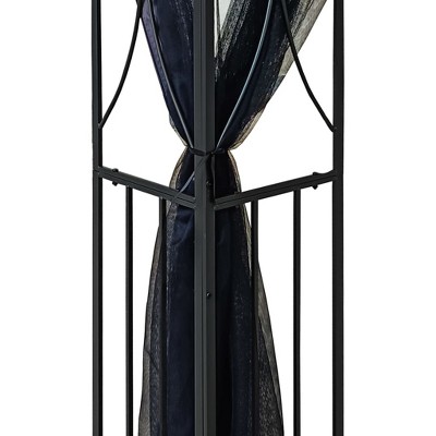 Anthracite Steel Outdoor Gazebo with Mesh Sidewalls