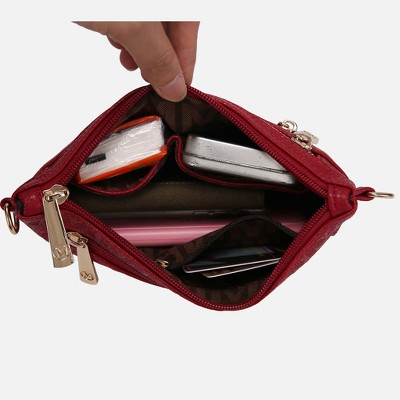 MKF Collection Signature Crossbody Wristlet Bag with Zip Closure, Roonie– MKF Collection by Mia K – Pewter — фото 6