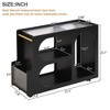 NicBex Mobile End Table with Lockable Wheels, Fluted Glass Side Tables Living Room, Narrow Coffee Table, Modern Nightstand with Golden Round Rod - 2 of 4