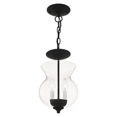 Heritage Black Mini Pendant with Clear Glass Shade
