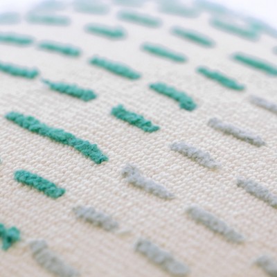Handwoven Green and Blue Cotton Box Throw Pillow