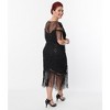 Unique Vintage Women's Plus Beaded Fringe Sleeve Nadine Flapper Dress - 3 of 4