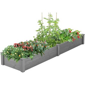 Okak Large Raised Garden Bed with All-Natural Wood Construction, Quick-Assembly Planter Box, Garden Bed for Backyard, Garden - 1 of 4