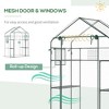 Outdoor Walk-in Mini Greenhouse with Mesh Door & Windows, Small Portable Garden Green House with 3 Tiers 6 Shelves, Trellis, & Plant Labels - 4 of 4