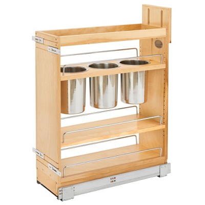 Soft Close Base Cabinet Organizer 5 inch/4-Tier Pull-Out Shelf