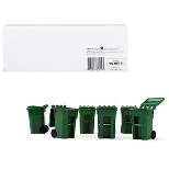 Set of 6 Green Garbage Trash Bin Containers Replica 1/34 Models by First Gear