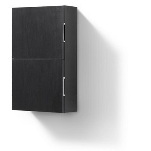 KubeBath Bliss 14Inch Wide by 24Inch High Linen Side Cabinet With One Door in Black Wood Finish - 1 of 4