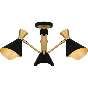 Arden 3-Light Matte Black Semi-Flush Mount - 1 of 4