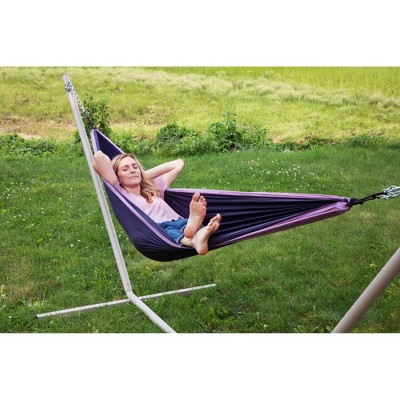 Makena Light and Dark Purple Nylon Double Camping Hammock