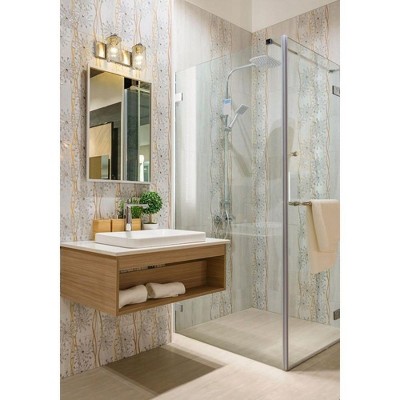 Beckett Brushed Nickel 2-Light Vanity with Clear Seedy Glass