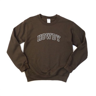 Simply Sage Market Women's Graphic Sweatshirt Embroidered Howdy Varsity Outline
