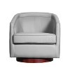 Merrick Lane Upholstered Club Style Barrel Chair with Sloped Armrests and 360 Degree Swivel Base in a Vinyl Wrap - 4 of 4