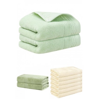 REGALWOVEN Striped Soft Absorbent Bathroom Cotton Towel Set 3 Pcs
