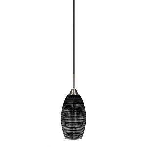 Toltec Lighting Paramount 1 - Light Pendant in  Matte Black/Brushed Nickel with 5.5" Black Matrix Shade - 1 of 1