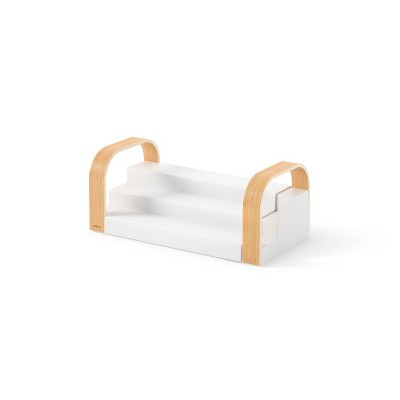 Umbra Bellwood 3-tier Spice Shelf White/Natural: Expandable Spice Organizer & Pantry Shelf, Freestanding Kitchen Storage — фото 2