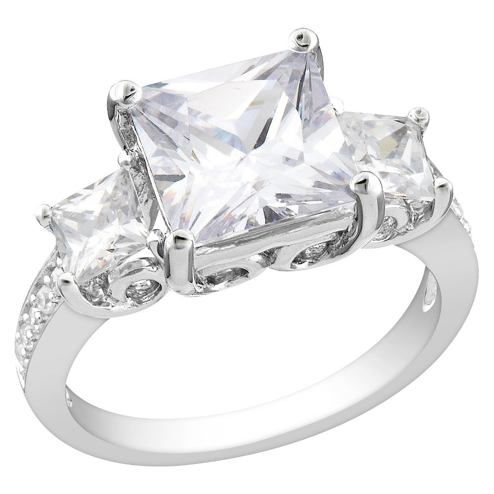 Photos - Ring White Cubic Zirconia Silver Engagement  - 7 - Silver