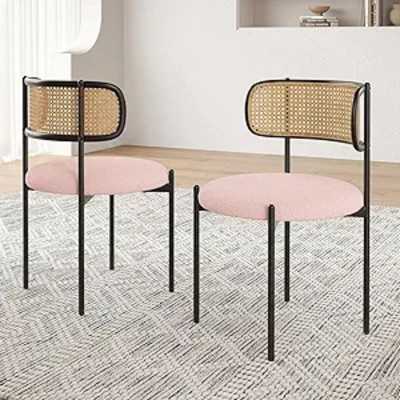 FONTOI Accent Chairs, Stylish Hardback Design with Comfortable Seat Padding, Compact Pair for Small Areas, 2PCS, Pink, 19.7"*16.5"*29.9"