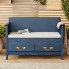 Infurnic Decorative Storage Cabinets Shoe Bench with Removable Cushion, Hidden Storage for Entrance and Living Room, Navy Blue, 42"*17.5"*29.9" - 2 of 4