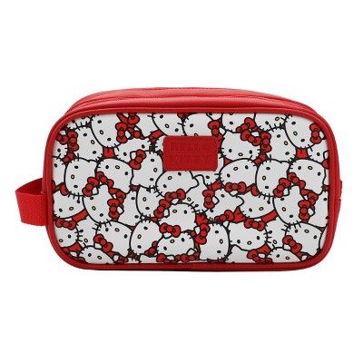 Hello Kitty Character Face All-Over Print 9” Dual Compartment Toiletry Kit