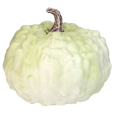 Northlight 7.5" White Textured Pumpkin Fall Halloween Statue