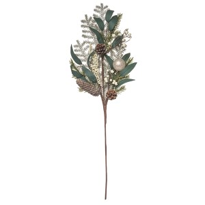 Transpac Artificial 32 in. Multicolor Christmas White Berry with Ornament Spray - 1 of 2