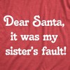 Youth Funny T Shirts Dear Santa It Was My Sisters Fault Sarcastic Christmas Graphic Novelty Tee For Young Kids - Crazy Dog Youth T Shirt Gift For - 2 of 4