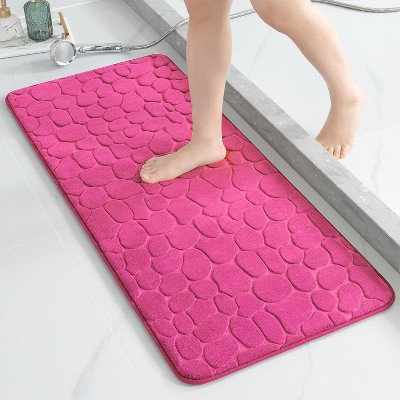 Evideco French Home Goods 3D Pebble Memory Foam Bath Mats - Bath Mat, Runner Mat, and Contour Mat Available in 10 Colors