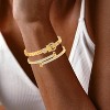 2PCS Gold Bracelets for Women Friendship & Love Theme Crystal Bangle Set Stainless Steel Non Tarnish Jewelry - 4 of 4